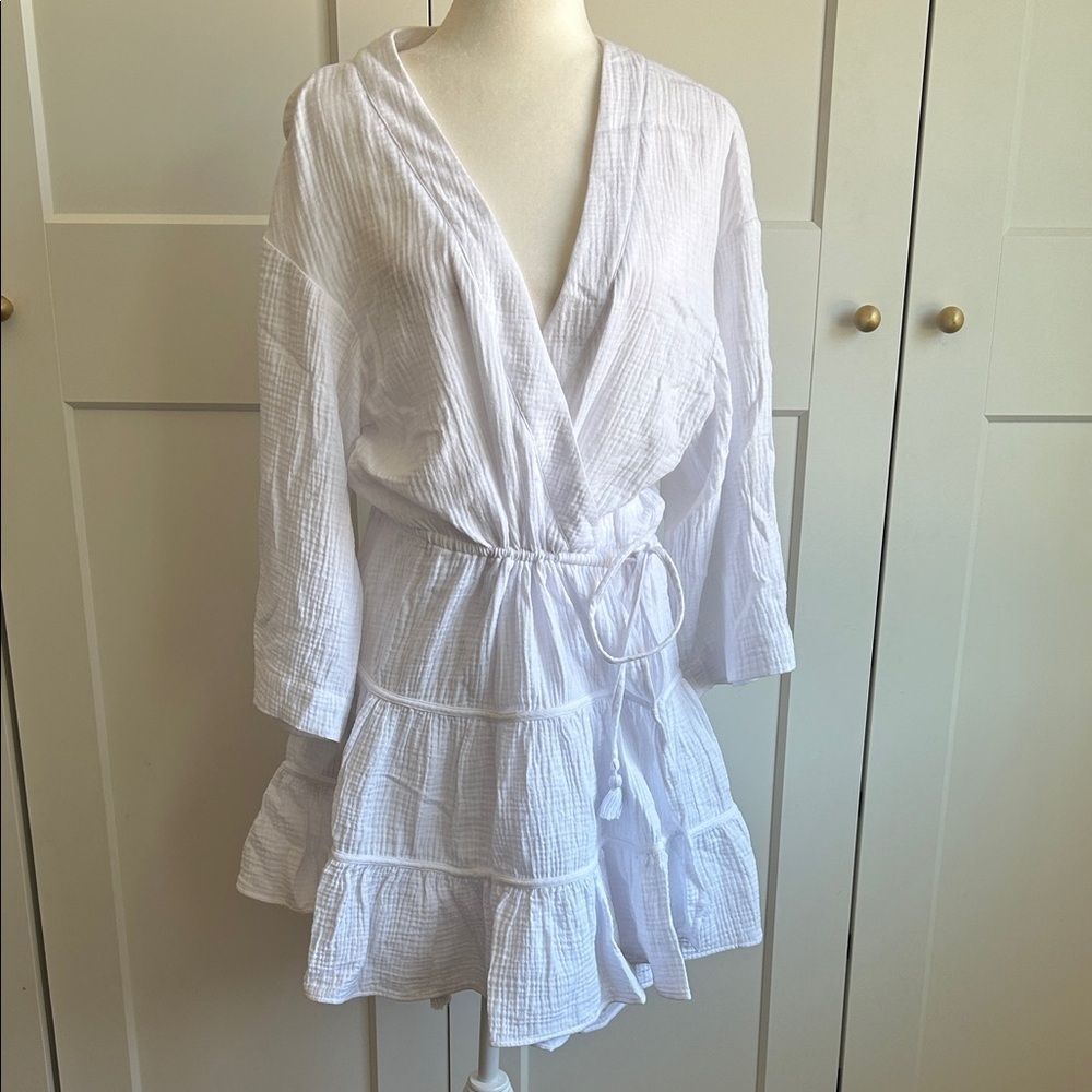 Cinq à Sept White Torey Mini Dress Cover Up | XL - Picture 2 of 7
